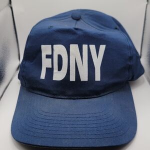 Vintage FDNY Snapback Baseball Cap New Era New York Fire Department Blue&White